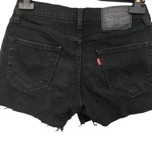 Levi’s 511 Mid Waist Shorts Cut Off Women’s 29W Black